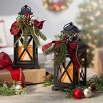 Holiday Lighted Candle Lantern Christmas Red Black Buffalo Plaid Led Set Of 2. Fixed Price $42.99.