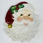 Fitz And Floyd Omnibus Promo Santa Face Christmas Canape Plate With Box. Fixed Price $15.99.