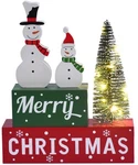 Merry Christmas Decoration Indoor, Wooden Snowman Table Sign, Light.... Fixed Price $27.16.