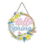 Harooni Hello Spring Door Sign For Front Hollow Floral Hanging Wreath .... Fixed Price $13.23.