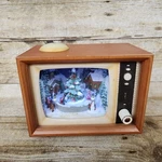 Roman Inc Retro Tv Light & Motion Christmas Music Box Tree Scene Missing Antenna. Fixed Price $45.99.