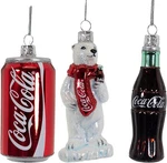 Kurt Adler 3.5-INCH Glass Coke Mini Ornament, 3-PIECE Set CC4236. Fixed Price $54.95.