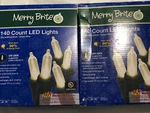 Lot 2 Christmas Holiday 140CT Warm White Led String Light Green Wire Merry Brite. Fixed Price $39.99.