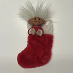 Vtg Norfin Troll Christmas 8 Stocking Brown Eyes White Hair. Fixed Price $13.56.