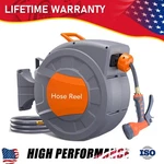 1/2 In X 100 Ft Retractable Garden Hose Reel Wall Mounted, 9-FUNCTION Sprayer. Fixed Price $78.09.