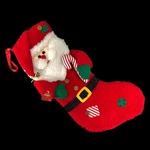 Vintage Sterling Santa Claus Christmas Stocking Bell Faux Wool 19.5. Fixed Price $28.95.