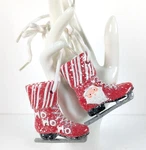 Pair Of Red Ice Skates With Snowflakes Christmas Ornament Midwest Seasons Wood. Fixed Price $9.99.