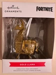 Nib Hallmark Fortnite Gold Color Llama Christmas Holiday Ornament. Fixed Price $19.95.