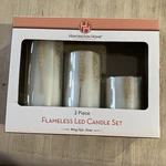 3 Huntington Home Wheat Flameless Led Candle Set Remote Timer Nib. Fixed Price $17.00.