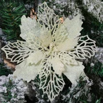 Gl-turelifes Pack Of 12 Glitter Artificial Poinsettia Flowers Christmas Wreat.... Fixed Price $17.09.