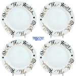 Target Rosanna Deck The Halls 7.75" Salad Plate Set 4P White Gold Italy Mint. Fixed Price $39.95.