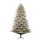 Ge 7.5-FT Flocked Montana Fir Pre-lit Artificial Christmas Tree "1000 White Leds. Fixed Price $299.99.