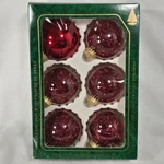 Vintage Krebs Red Glass Ornaments Set Of 5 Spun Tinsel + 1 Solid W Original Box. Fixed Price $29.95.