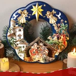 Holy Family Decorations Christmas Front Door Wreaths Sign Wooden Nativity. Fixed Price $19.34.
