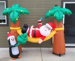 Gemmy Tropical Santa Christmas Scene 6.5FT Airblown Inflatable Exc!. Fixed Price $150.00.