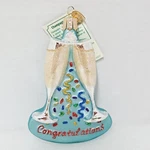 New 4" Old World Christmas Congratulation Champagne Toast Glass Ornament 32217. Fixed Price $12.95.