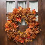 Northlight 24" Autumn Harvest Maple Leaf Berries Artificial Fall Wreath; Unlit. Fixed Price $85.49.