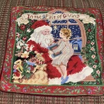 Imperial Elegance Wool Needlepoint Christmas Pillow Cover Santa. Fixed Price $29.99.