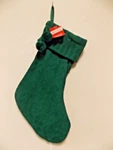 Green Cable Knit Christmas Stocking 19" Tall Made By Merry Brite. Fixed Price $19.99.
