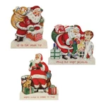 Bethany Lowe Retro Vintage Style Christmas Santa Dummy Board Stand-ups Set Of 3. Fixed Price $32.95.