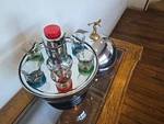 Vintage Park Sherman Bowling Ball Liquor Dispenser Set "a Christmas Story" Mcm. Fixed Price $120.00.