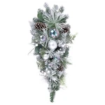 Northlight 30" Flocked Pine Artificial Christmas Swag Iridescent Ornaments. Fixed Price $79.37.