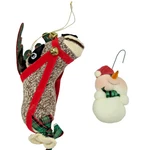 Handmade Christmas Ornaments Reindeer Sock Plush & Snowman Fabric Pair. Fixed Price $14.95.