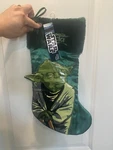 Disney Star Wars Kurt Adler Yoda Christmas Stocking Green Satin & Faux Fur. Fixed Price $10.00.