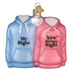 Old World Christmas Blown Glass Ornament For Tree, Mr. & Mrs. Hoodies. Fixed Price $19.30.