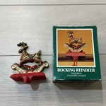 Vintage Midwest Cannon Falls Rocking Reindeer Stocking Holder Cast Iron Iob. Fixed Price $64.99.