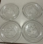 Arcoroc Welcome Home Glass Plates Christmas Themed Dessert 7-3/4". Fixed Price $14.06.