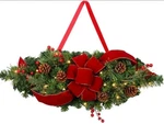 Lighted Faux Swag With Timer Led Lights, Christmas Pinecones 28" New. Fixed Price $34.99.