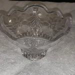 Crystal Mikasa Christmas Night Pattern Clear Footed Bowl, Round Shape, 6 In. Fixed Price $19.00.