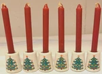 Vintage Holiday Holders-ceramic With 4" Red Mini-candles, Set Of Six. Fixed Price $10.00.