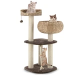 Costway 41" Hand-made Cat Tree Tower Natural Bowl Shaped W/ 2 Perch. Fixed Price $85.99.