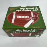 Football Bowl Set Dip & Spreader 10OZ 2004 Boston Warehouse With Box. Fixed Price $14.40.