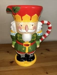 PIER1 Imports 2017 Nutcracker 64OZ Earthenware Hand-painted Pitcher Vase 11. Fixed Price $24.00.