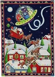 Needlepoint Handpainted Rebecca Wood Christmas Close Encounters 21X15. Fixed Price $758.99.