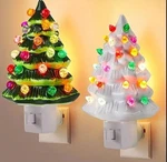 Rustic Resin Shatterproof Christmas Tree Night Light Plug-in Holiday Decor 120V. Fixed Price $24.95.