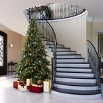 Vickerman Plastic Artificial Christmas Tree With 3006 Pvc Tips In Green. Fixed Price $706.57.