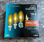 Ecosmart Flicker & Steady Flame Led Light Bulbs Candle *new/nib* 3-PACK. Fixed Price $10.85.