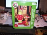 Gemmy 5.5' Airblown Christmas The Grinch With Max Giftbox Inflatable. Fixed Price $249.00.