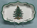 Spode Christmas Tree Ogee Candy Dish W/ Scalloped Edge S3324 9.25 X 6. Fixed Price $18.00.