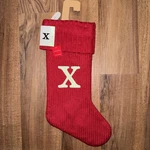 New Wondershop Initial Monogram Knit 19" Christmas Stocking Red Letter X. Fixed Price $9.99.
