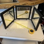 Antique Art Deco Fold Wood Beveled Triple Miirror Vanity Table Hanging. Fixed Price $49.00.