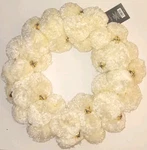 Target 16 Inch Ivory Pom Bells Gold Threading Christmas Wreath Decoration. Fixed Price $9.99.