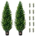 Uimoso 2PCS 4FT Artificial Cedar Topiary Tree Plant Uv Home Decor Indoor Outdoor. Fixed Price $59.99.