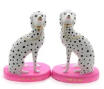 Cody Foster Staffordshire Paper Mache Neon Pink Dalmatians Dogs -set Of Two!. Fixed Price $188.00.