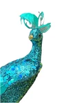 Pier Imports 10" Blue Glitter Feather Peacock Christmas Tree Clip Ornament Euc. Fixed Price $13.99.