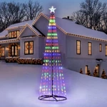 7 Ft Lighted Outdoor Christmas Tree, 310 Leds Pre-lit Cone Wit.... Fixed Price $85.64.
